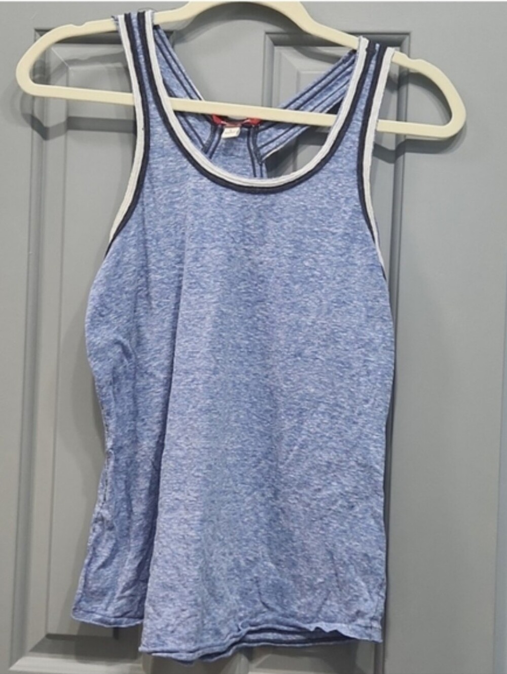 NWOT Unionbay Distressed Blue White Tank Top large